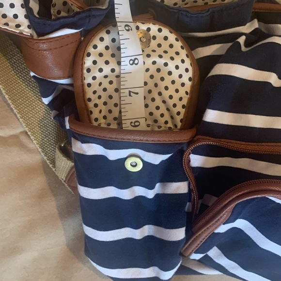 NWOT - Madden Girl Brown and Navy Striped Backpack - Picture 14 of 16